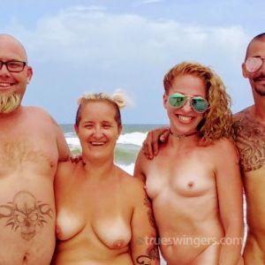 One swingers at the beach